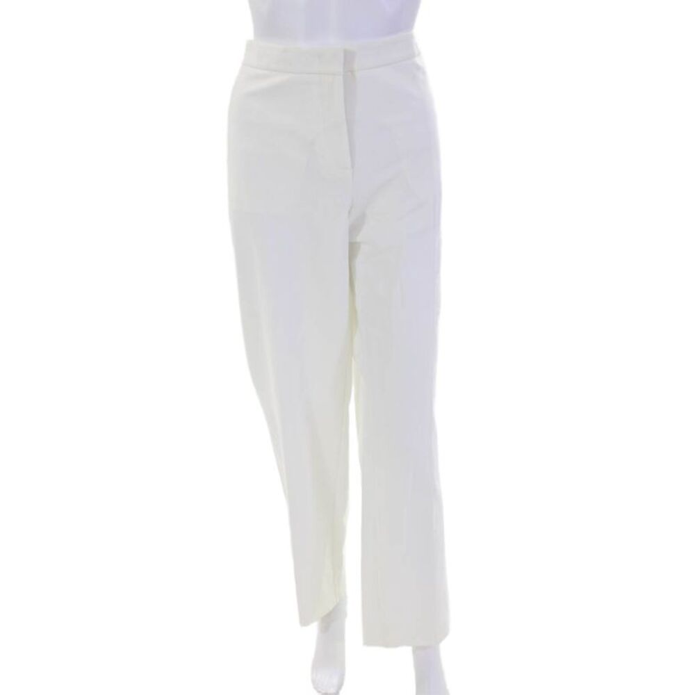 Sharis Womens Charlotte Zippered Straight Leg Dress Pants Solid White Size 52